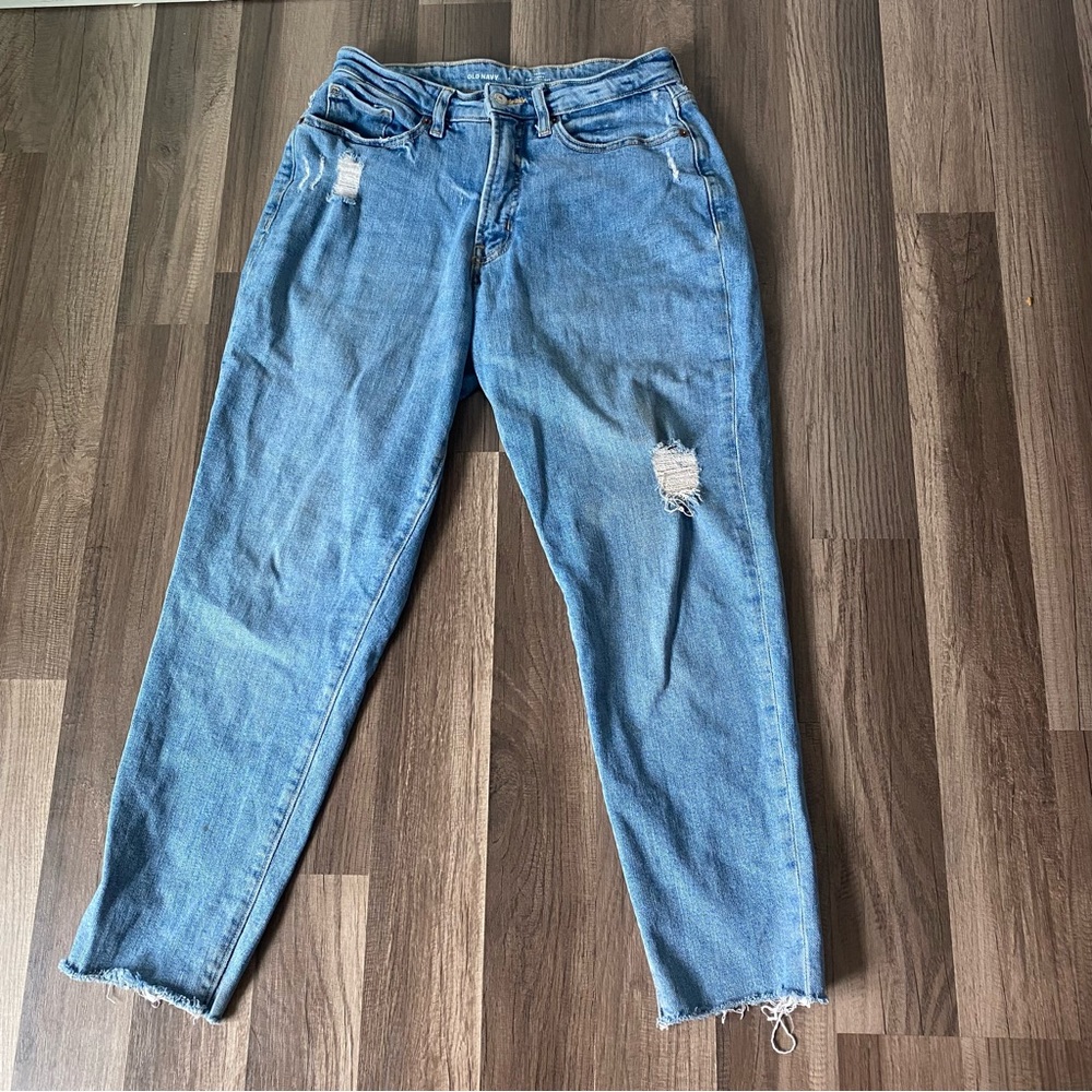 Old Navy Blue Ankle Cropped Jeans Relaxed Fit
